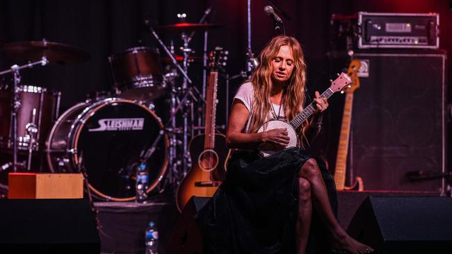 Singer Kasey Chambers performs a quieter number during a club show at Tamworth’s Country Music Festival this year.