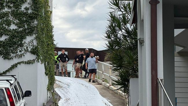 A still from video of paint down millionaire Gabriel Jakob’s Point Piper driveway.