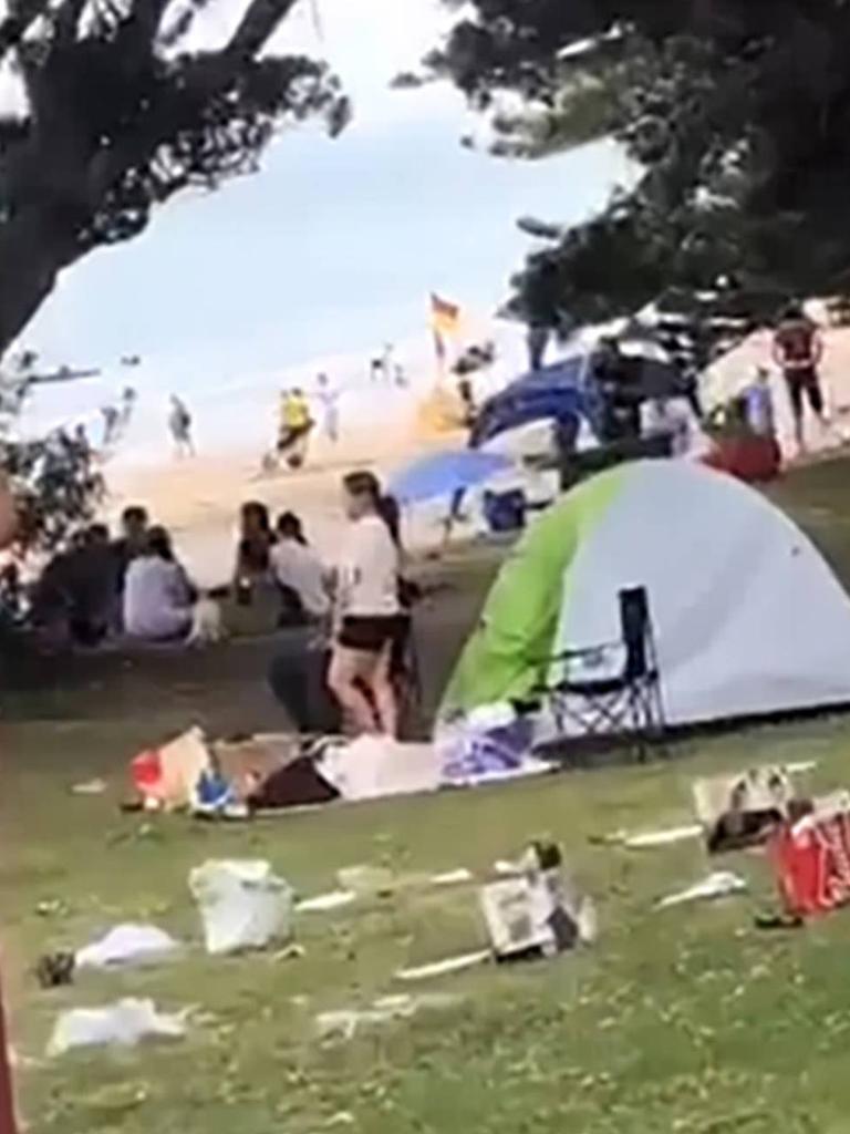 The rubbish left at Takapuna Beach. Picture: Supplied/NZ Herald