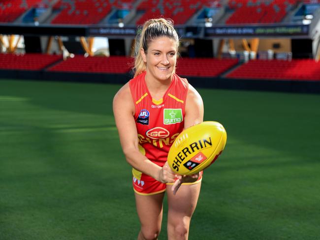 Maddy Roberts. Suns AFLW players at all-in media day. Picture: Tim Marsden