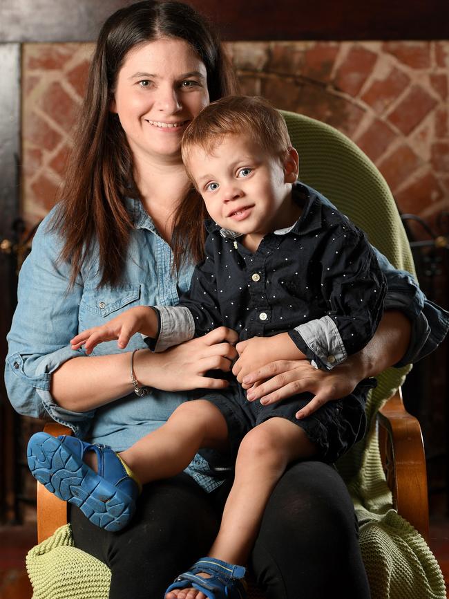 Emma Andrewartha and her son Bentley Willis, 2. Bentley was born premature with a low birthweight but is fit and healthy now. Picture: Naomi Jellicoe