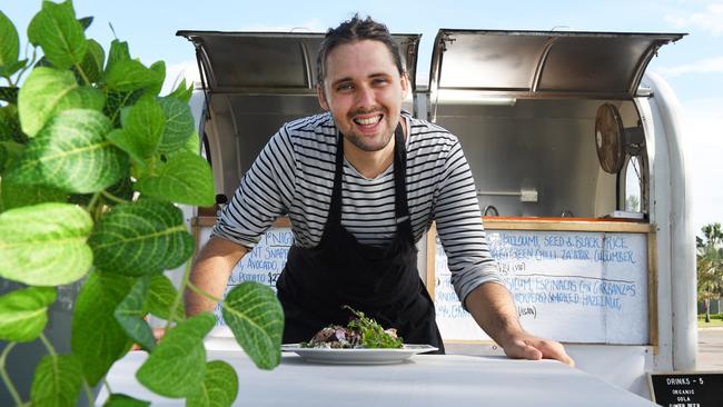 Needle in a Haystack owner Martin Wildman with his food van in Nightcliff. Picture: Katrina Bridgeford