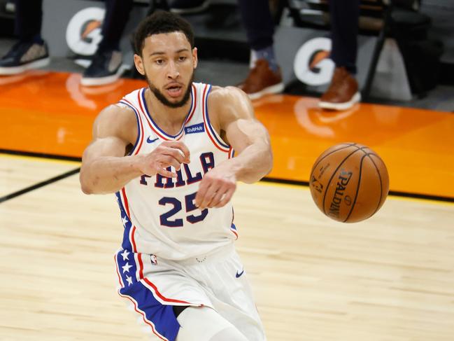 Ben Simmons has been on fire this season, but he couldn’t attract enough fan votes to earn an All-Star NBA starting position. Picture: Christian Petersen/Getty Images/AFP