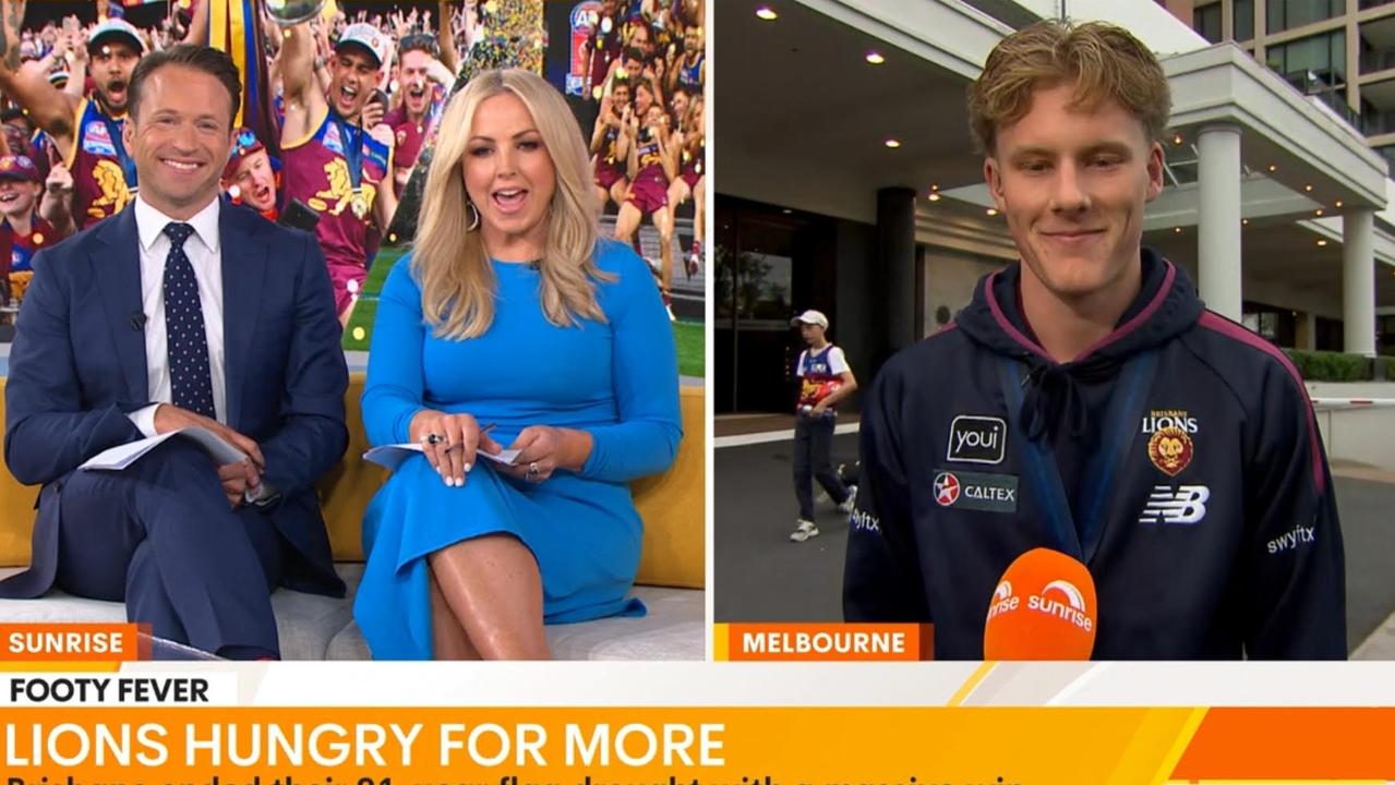 Jaspa Fletcher fronted up on Weekend Sunrise after the grand final win.