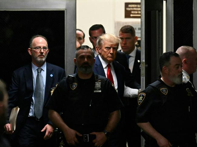 Former US president Donald Trump makes his way inside the Manhattan Criminal Courthouse in New York. Picture: AFP