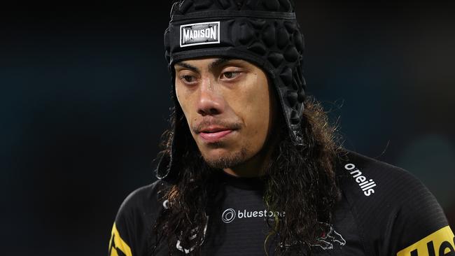 SYDNEY, AUSTRALIA - SEPTEMBER 22:  Jarome Luai of the Panthers warms up before the NRL Preliminary Final match between the Penrith Panthers and Melbourne Storm at Accor Stadium on September 22, 2023 in Sydney, Australia. (Photo by Brendon Thorne/Getty Images)