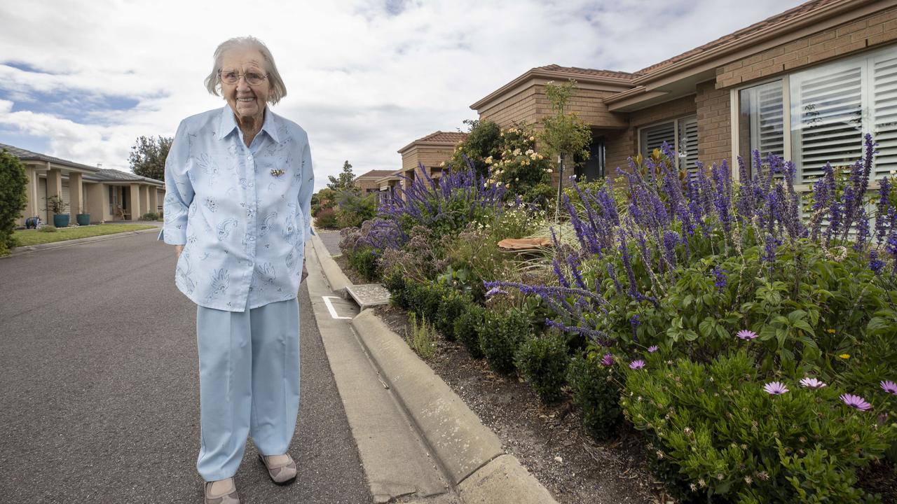 Elizabeth Baker is 100 years old and a resident of Victor Harbor. Picture Brett Hartwig