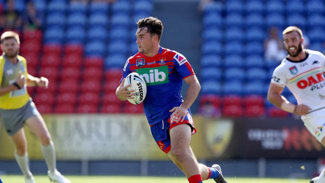 The Knights have high hopes for Tex Hoy. Digital image by Shane Myers/NRL Photos.