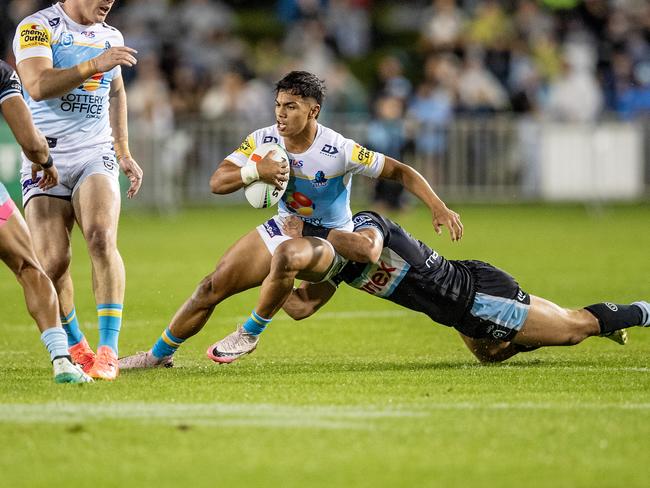 The Titans are spoiled for choice at fullback as star No. 1 Keano Kini continued his scintillating form. Picture: NRL Imagery