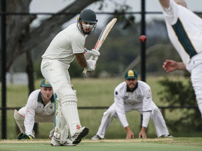 Hastings and Carrum Downs do battle last month. Picture: Valeriu Campan