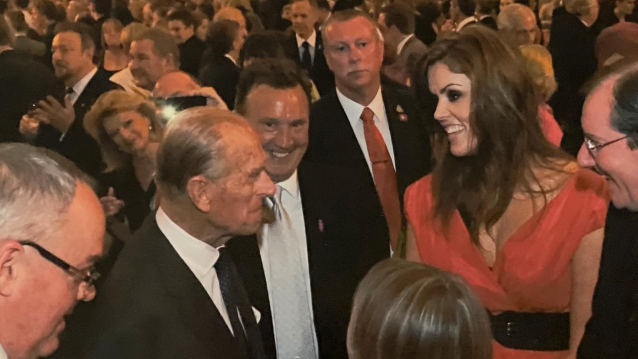 Former Liberal staffer Peta Credlin meets Prince Philip during The Duke's last visit to Australia in the Great Hall at Parliament House.