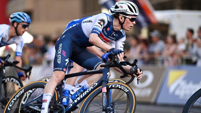 Mauro Schmid of Switzerland and Team Soudal Quick-Step competes during the 23rd Santos Tour Down Under 2023. Photo by Tim de Waele/Getty Images