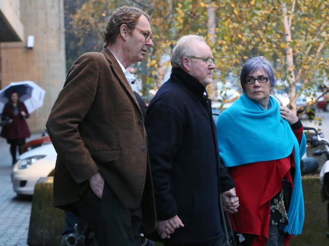 From left, Stephen, Robert and Vivian Edwards at a previous Supreme Court of Tasmania hearing in 2016. Picture: Nikki Davis-Jones