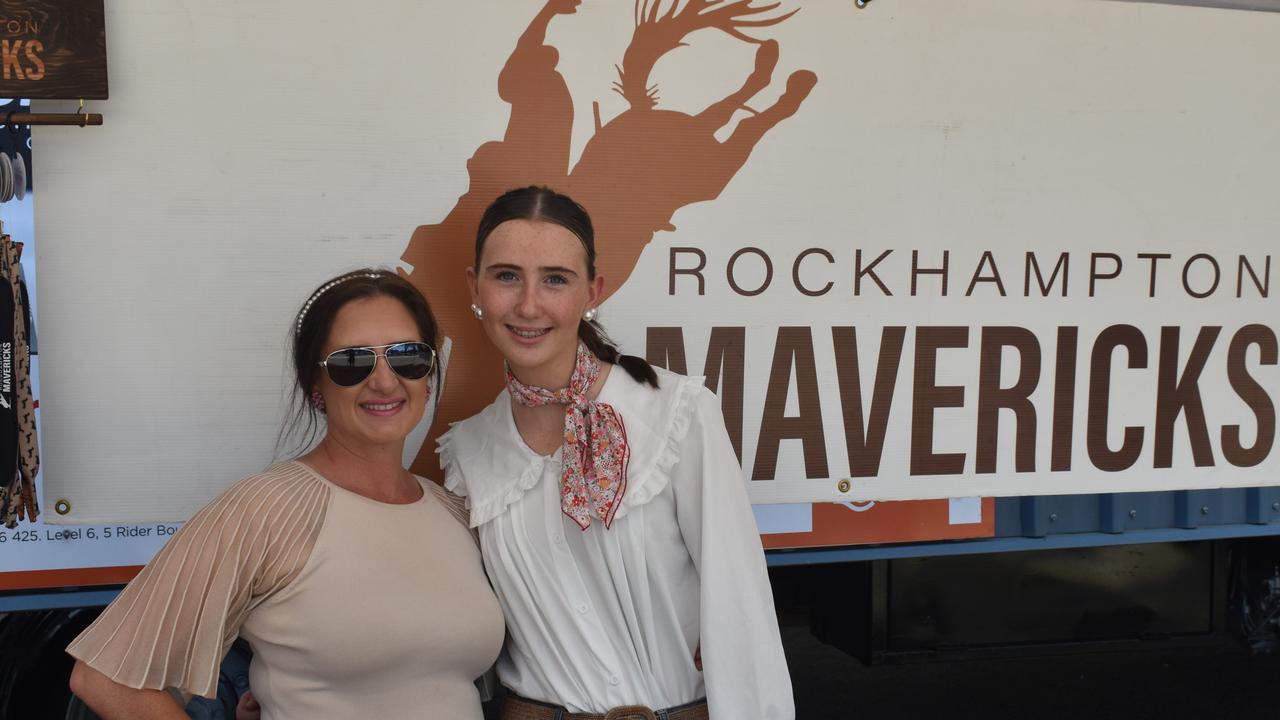 Stacey Drew and Grace Cumner at the APRA National Finals Rodeo at CQLX Gracemere on November 9, 2024.