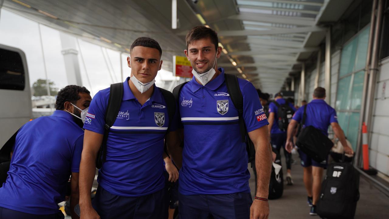 Jacob Kiraz and Billy Tsikrikas will make their NRL debuts for the Bulldogs as injuries and Covid cases take their toll on the squad. Picture: Bulldogs Digital.