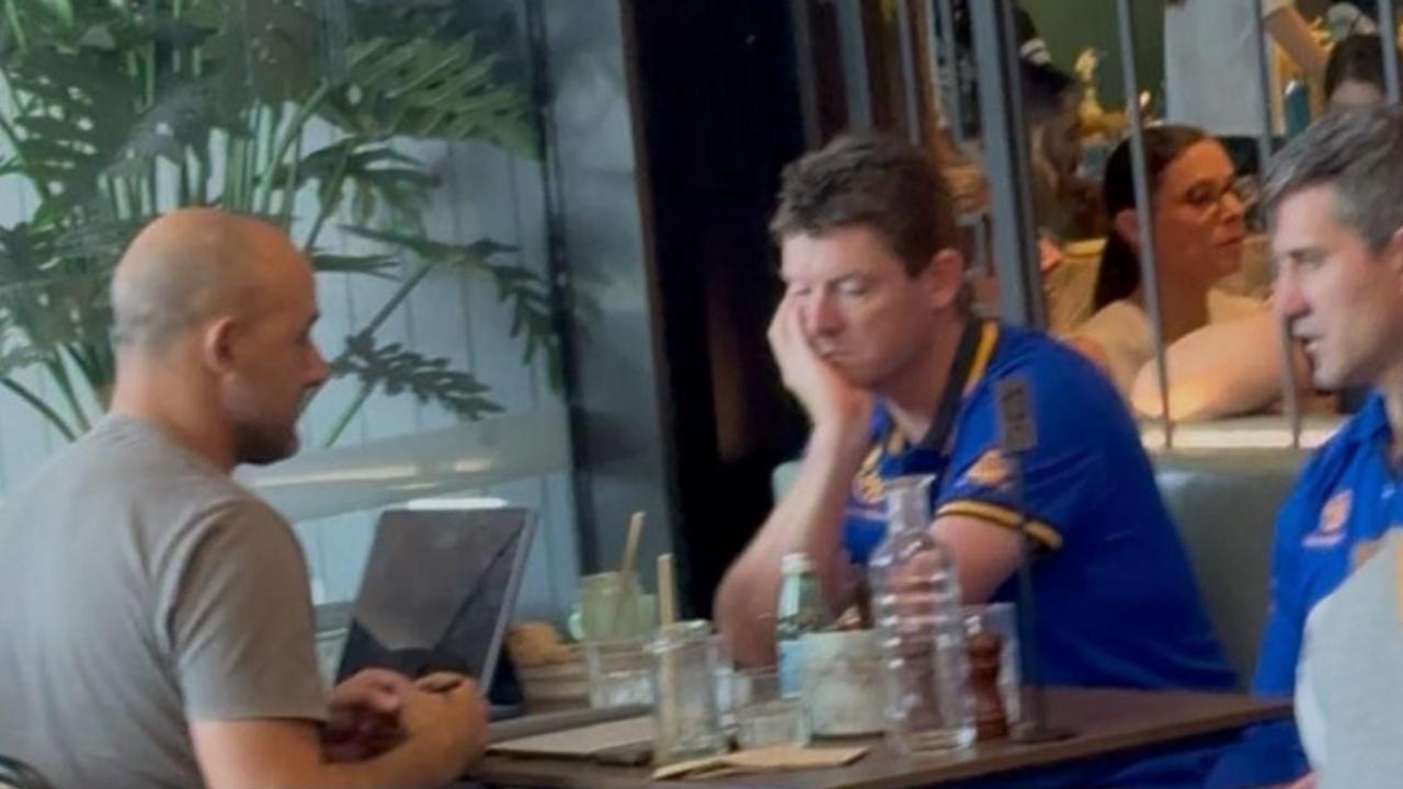 NRL player agent Isaac Moses meeting with Parramatta Eels officials.
