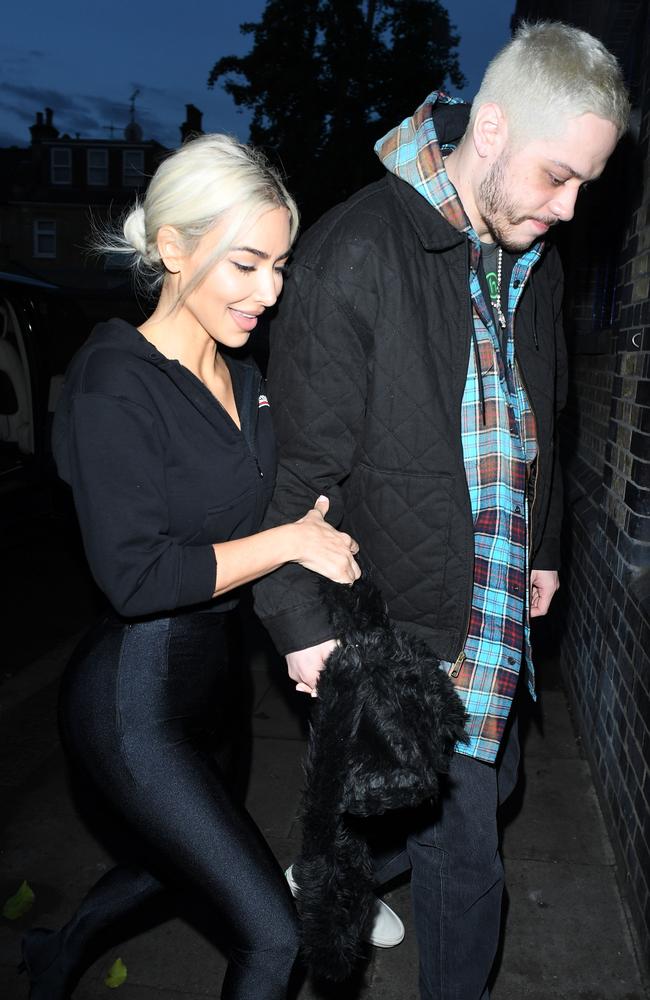 Not on the Queen’s guest list! Kim Kardashian and Pete Davidson in London. Picture: MEGA/GC Images