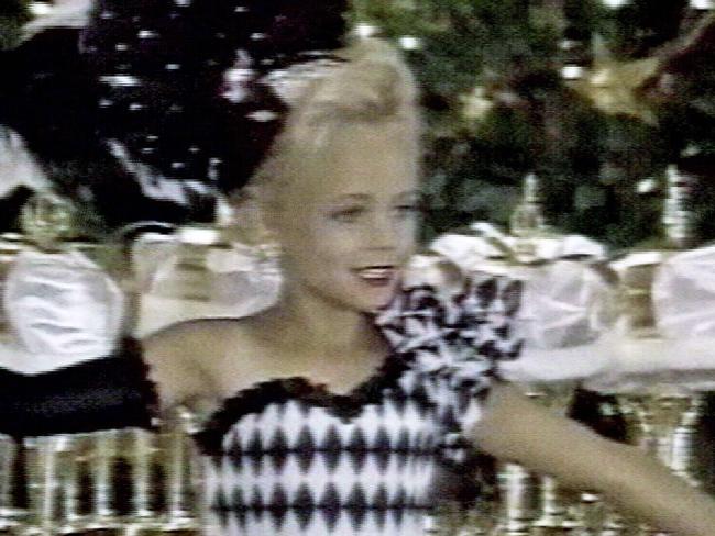 JonBenet Ramsey performing during a beauty pageant. Picture: AP