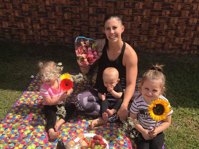 Hannah Clarke with her children Aaliyah,Laianah and Trey.