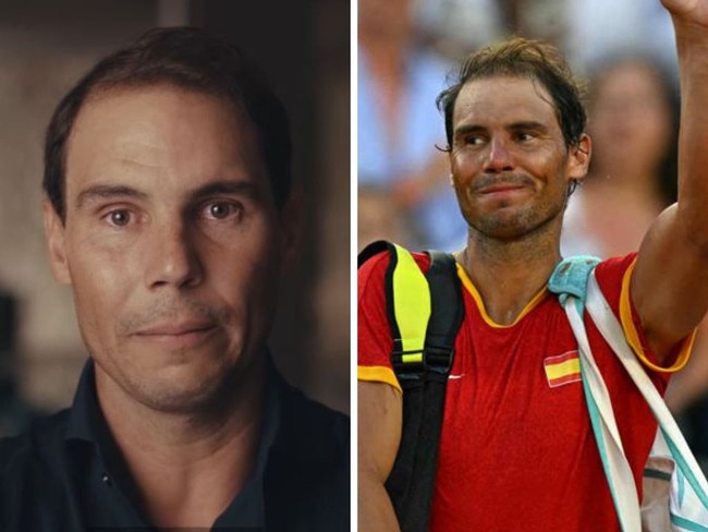 Rafael Nadal's sad farewell to tennis. Photos: Instagram/AFP