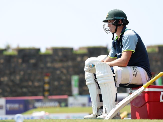 Marnus Labuschagne looks on during the nets session. Picture: Getty Images