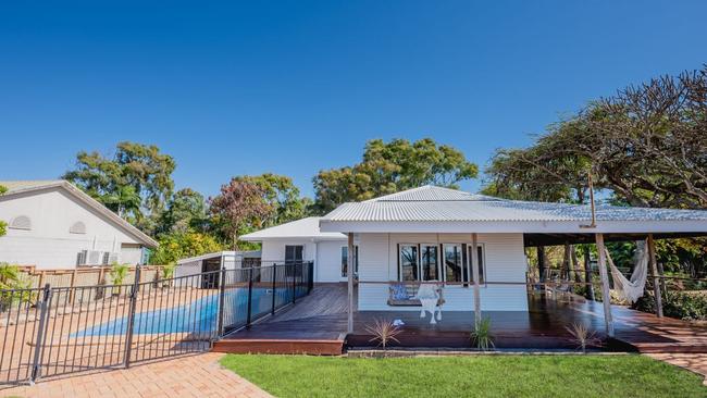 About 25km north of Townsville, this beachfront Saunders Beach house is on the market for offers in the mid-$600,000s