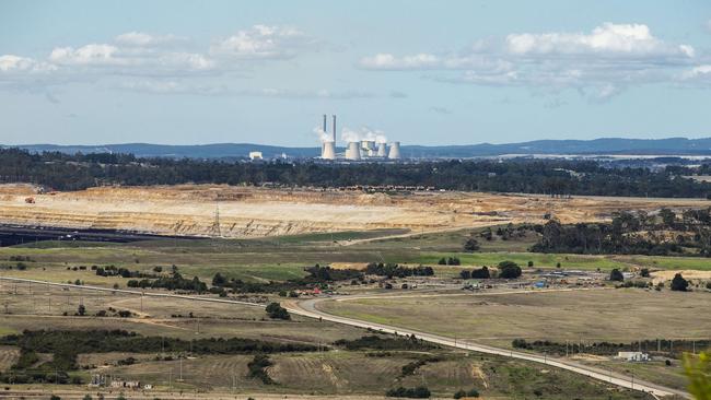 A view overlooking the former township of Yallourn, towards the Hazelwood power station. Picture: NCA NewsWire / Daniel Pockett