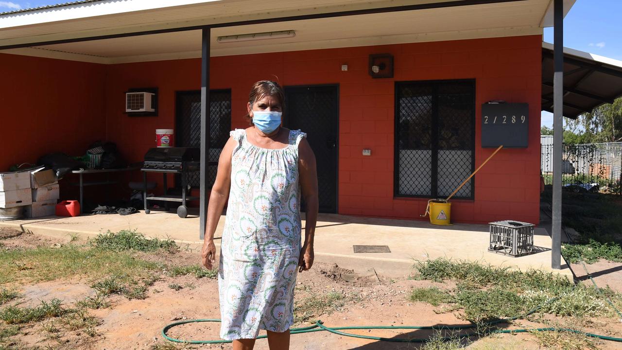 Anne-Marie Lee outside her new single women's quarter which she says floods in wet season. Picture: (A)manda Parkinson