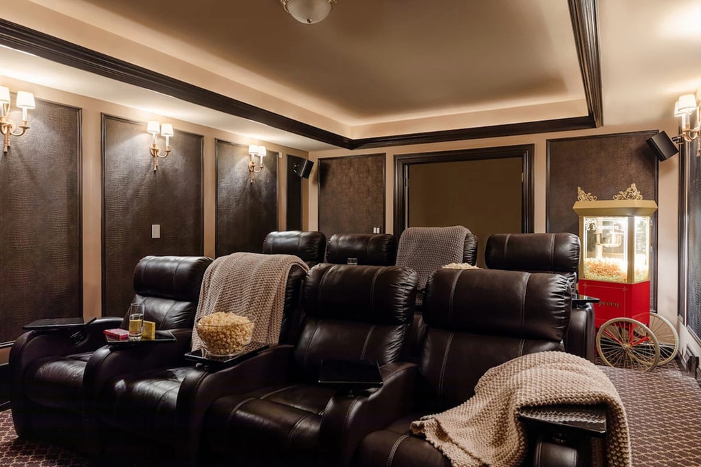 Kick back in the movie theatre. Picture: Airbnb