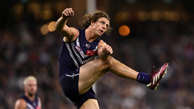 Nat Fyfe of the Dockers. (Photo by Daniel Carson/AFL Photos via Getty Images)