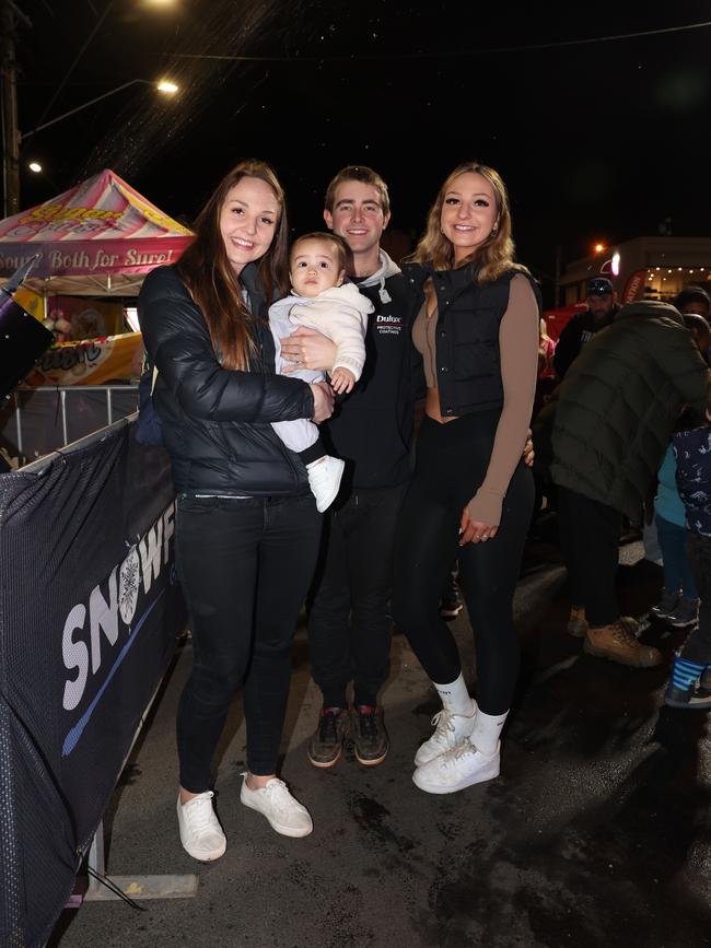 MELBOURNE, AUSTRALIA - JULY 26 2024 Bianca, Elias, James and Danielle Attend the Gippsland SnowFest held in Warragul. Picture: Brendan Beckett