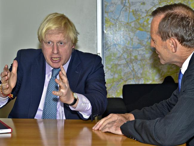 Boris Johnson and Tony Abbott. Picture: Supplied