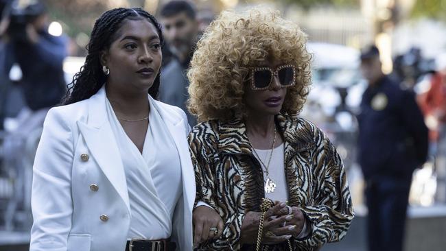 Diddy’s mother Janice Combs, right, arrives at Manhattan federal court earlier this month. Picture: AP Photo/Yuki Iwamura