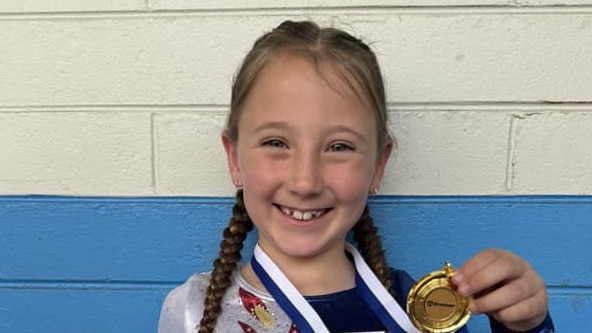 Cleo Smith was abducted from a campsite in remote Western Australia in October 2021. Her parents shared an update on Sunday, showing the seven-year-old with her gymnastics awards. Picture: Supplied