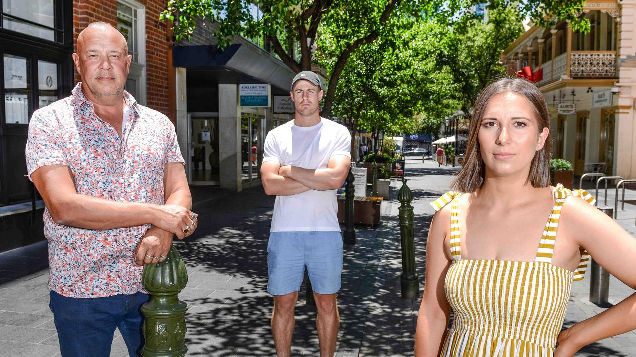 (L-R) Simon Kardachi, Max Sharrad and Laura Sharrad, pictured in December when Fugazzi closed due to Covid regulations. Picture: Brenton Edwards