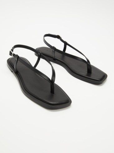 Aere Leather Thong Ankle Strap Sandals. Picture: THE ICONIC.