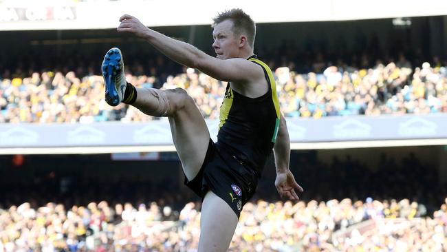 Jack Riewoldt has a seven-goal lead over Ben Brown in the Coleman Medal race. Picture: Michael Klein