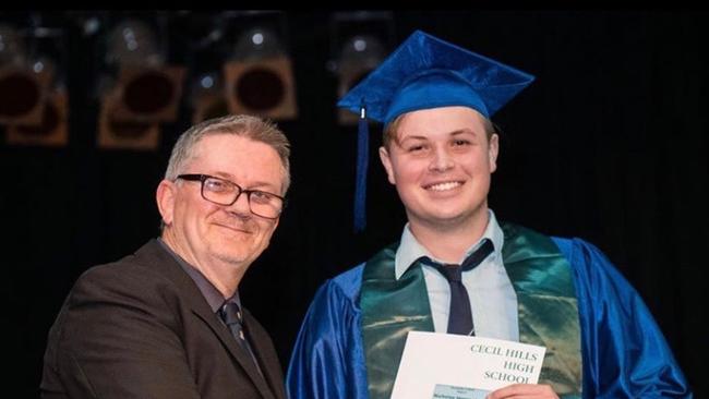 Nicholas Hoenselaars at his high school graduation. Picture: Supplied