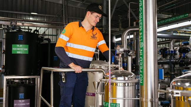 The $7.2m Tooheys Lidcombe brewery’s new reverse osmosis water recycling plant. Picture: Tooheys