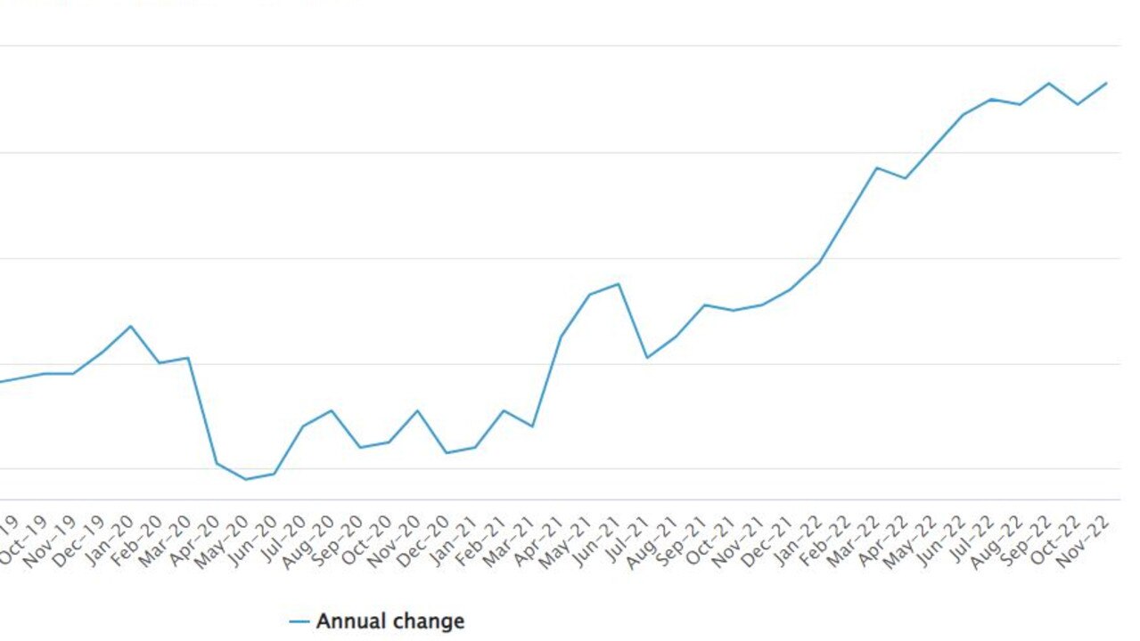 The monthly consumer price index rose 7.3 per cent in the year to November 2022, the Australian Bureau of Statistics has revealed.