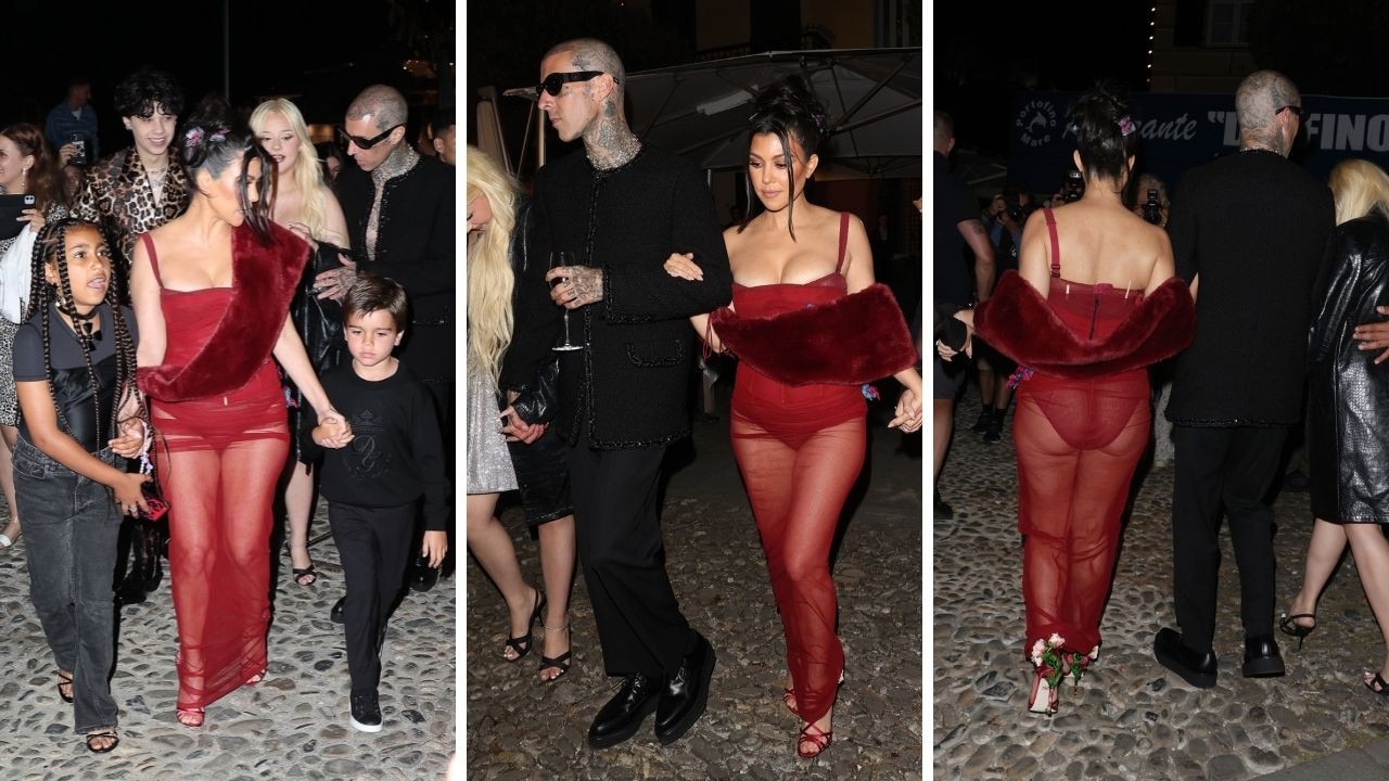 Kardashians arrive at Kourtney and Travis Barker's wedding in Italy, photos
