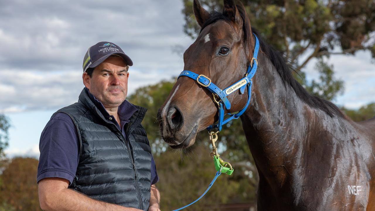 Trainer Henry Dwyer with his star mare Asfoora in South Australia. Picture: Makoto Kaneko