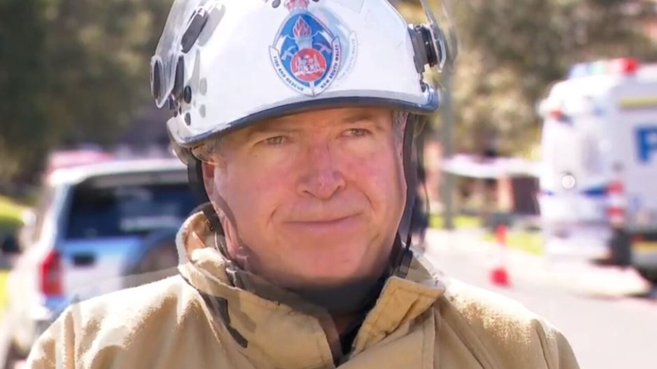 A fire chief tells media about the how officers extinguished the fire in Paul’s flat and tried to revive him. Picture: Channel Seven