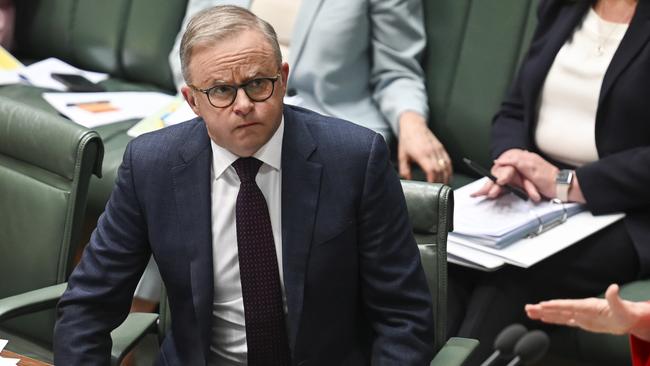 Anthony Albanese seems locked in a contradictory mode: he talks up Labor’s prospects but leads a government that has lost policy momentum and looks increasingly inept. Picture: NCA NewsWire / Jeremy Piper