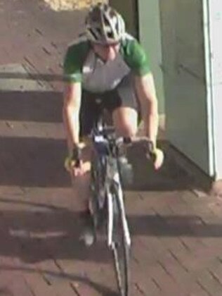 Police CCTV image of the male cyclist.