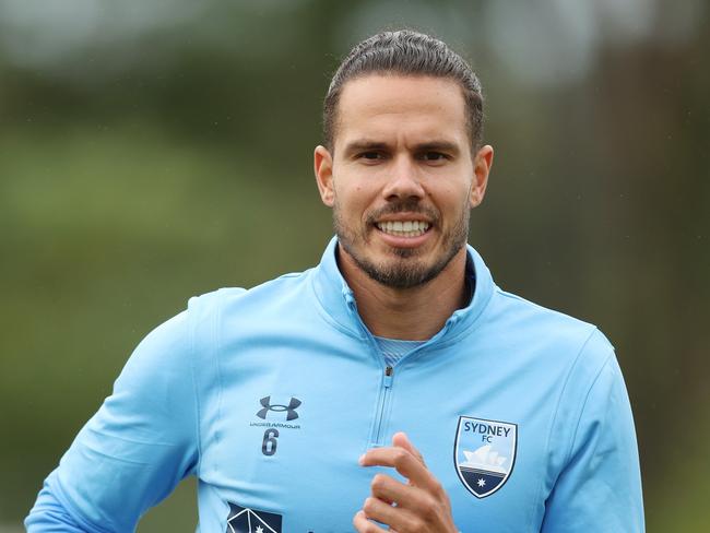 SYDNEY, AUSTRALIA - MAY 02:  Jack Rodwell trains during Sydney FC training at Macquarie Uni on May 02, 2024 in Sydney, Australia. (Photo by Mark Metcalfe/Getty Images) (Photo by Mark Metcalfe/Getty Images)