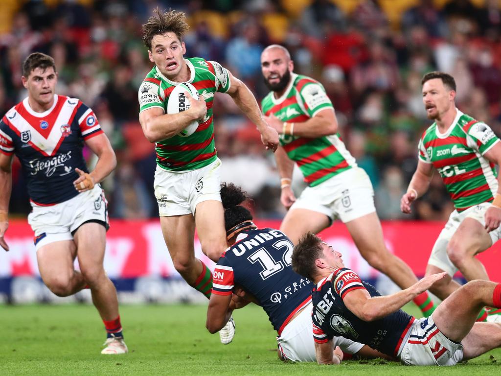 Cameron Murray bleeds red and green. Picture: Chris Hyde/Getty Images