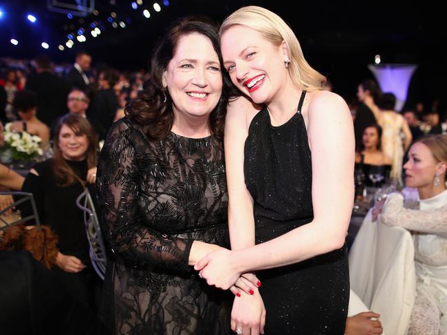 Ann Dowd and Elisabeth Moss attend the 24th Annual Screen Actors Guild Awards at The Shrine Auditorium on January 21, 2018 in Los Angeles, California. Picture: Getty