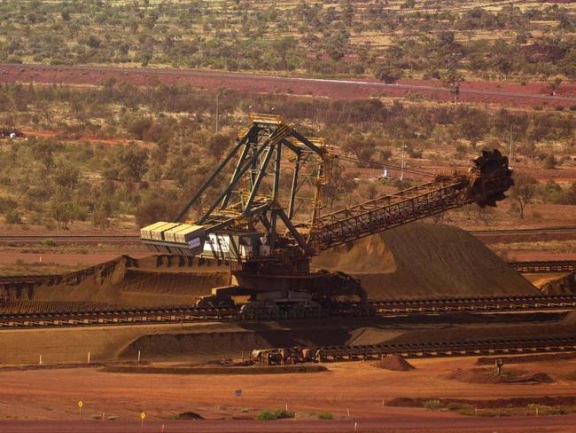 General view of BHP Billiton mining operations at Area C in the Pilbara region of Western Australia.