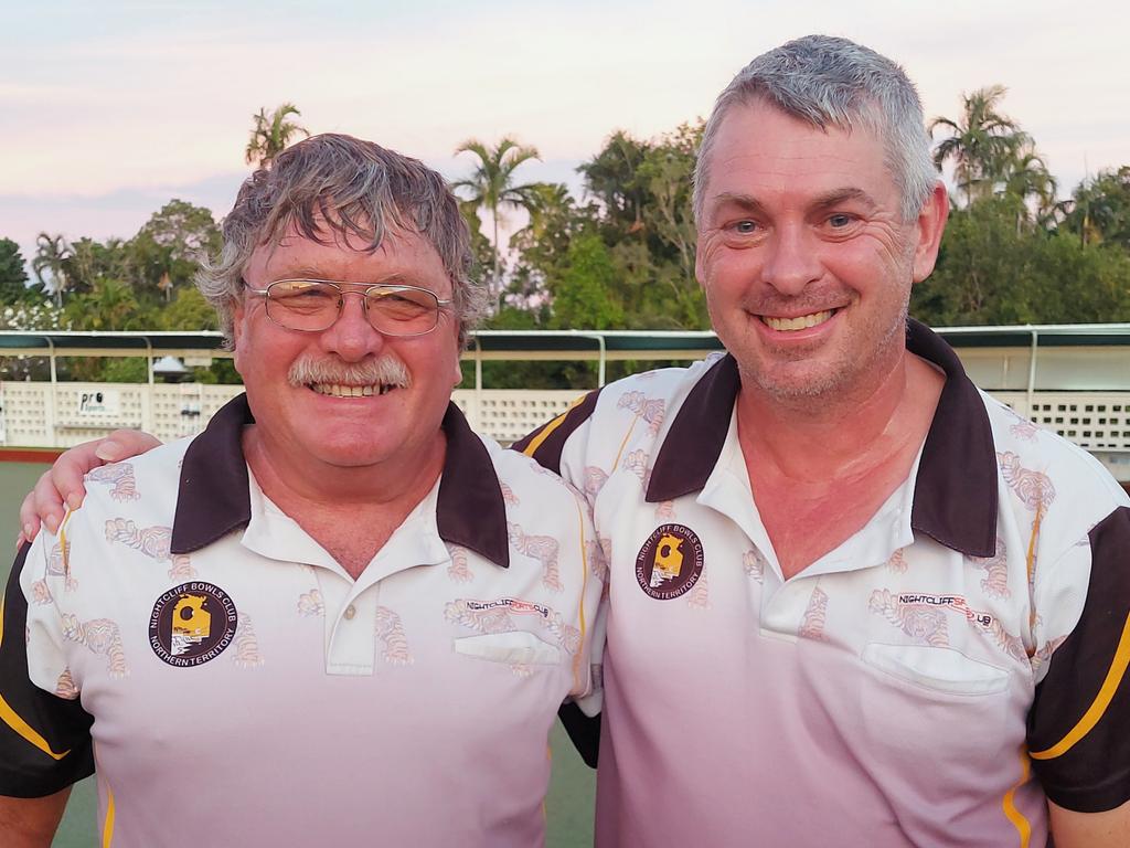 Tony Sullivan with Malogorski after winning a pairs championship.